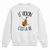 Sweat Gris Chiné Le violon c'est la vie