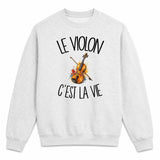 Sweat Gris Chiné Le violon c'est la vie