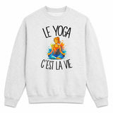 Sweat Gris Chiné Le yoga c'est la vie