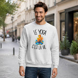 Sweat Gris Chiné Le yoga c'est la vie