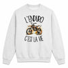 Sweat Gris Chiné L'enduro c'est la vie
