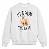 Sweat Gris Chiné Les alpagas c'est la vie