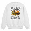 Sweat Gris Chiné Les burgers c'est la vie