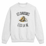 Sweat Gris Chiné Les chaussures c'est la vie