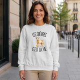 Sweat Gris Chiné Les chèvres c'est la vie