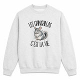 Sweat Gris Chiné Les chinchillas c'est la vie