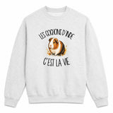 Sweat Gris Chiné Les cochons d'Inde c'est la vie