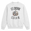 Sweat Gris Chiné Les cristaux c'est la vie