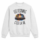 Sweat Gris Chiné Les festivals c'est la vie