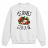 Sweat Gris Chiné Les fraises c'est la vie
