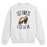 Sweat Gris Chiné Les furets c'est la vie
