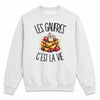 Sweat Gris Chiné Les gaufres c'est la vie