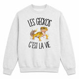 Sweat Gris Chiné Les geckos c'est la vie