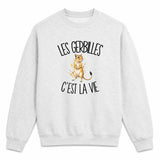 Sweat Gris Chiné Les gerbilles c'est la vie