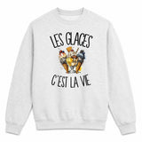 Sweat Gris Chiné Les glaces c'est la vie