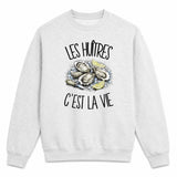 Sweat Gris Chiné Les huîtres c'est la vie
