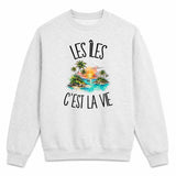 Sweat Gris Chiné Les îles c'est la vie