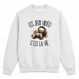 Sweat Gris Chiné Les jeux vidéo c'est la vie