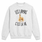 Sweat Gris Chiné Les lamas c'est la vie
