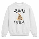 Sweat Gris Chiné Les lapins c'est la vie