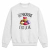 Sweat Gris Chiné Les macarons c'est la vie