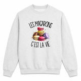 Sweat Gris Chiné Les macarons c'est la vie