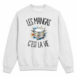 Sweat Gris Chiné Les mangas c'est la vie