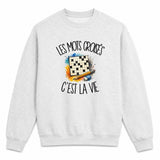 Sweat Gris Chiné Les mots croisés c'est la vie