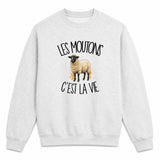 Sweat Gris Chiné Les moutons c'est la vie
