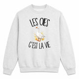 Sweat Gris Chiné Les oies c'est la vie