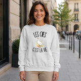Sweat Gris Chiné Les oies c'est la vie