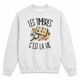 Sweat Gris Chiné Les timbres c'est la vie