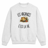 Sweat Gris Chiné Les vacances c'est la vie