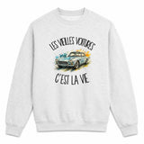 Sweat Gris Chiné Les vieilles voitures c'est la vie