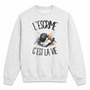 Sweat Gris Chiné L'escrime c'est la vie