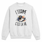 Sweat Gris Chiné L'escrime c'est la vie