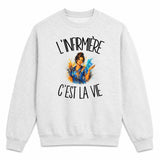 Sweat Gris Chiné L'infirmière c'est la vie