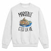 Sweat Gris Chiné Marseille c'est la vie