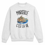 Sweat Gris Chiné Marseille c'est la vie