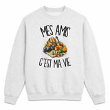 Sweat Gris Chiné Mes amis c'est ma vie