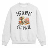 Sweat Gris Chiné Mes copines c'est ma vie