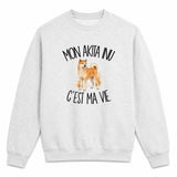Sweat Gris Chiné Mon Akita Inu c'est ma vie