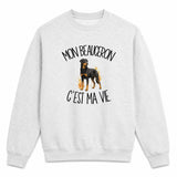 Sweat Gris Chiné Mon Beauceron c'est ma vie