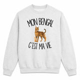 Sweat Gris Chiné Mon Bengal c'est ma vie
