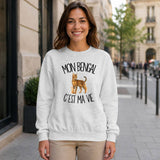 Sweat Gris Chiné Mon Bengal c'est ma vie