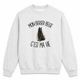 Sweat Gris Chiné Mon Berger Belge c'est ma vie