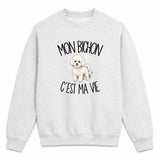 Sweat Gris Chiné Mon Bichon c'est ma vie