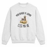 Sweat Gris Chiné Mon Braque de Weimar c'est ma vie