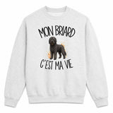 Sweat Gris Chiné Mon Briard c'est ma vie