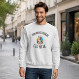 Sweat Gris Chiné Mon Bulldog Français c'est ma vie